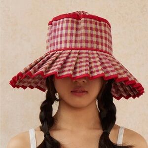 Red and Pink Checkered Bucket Hat